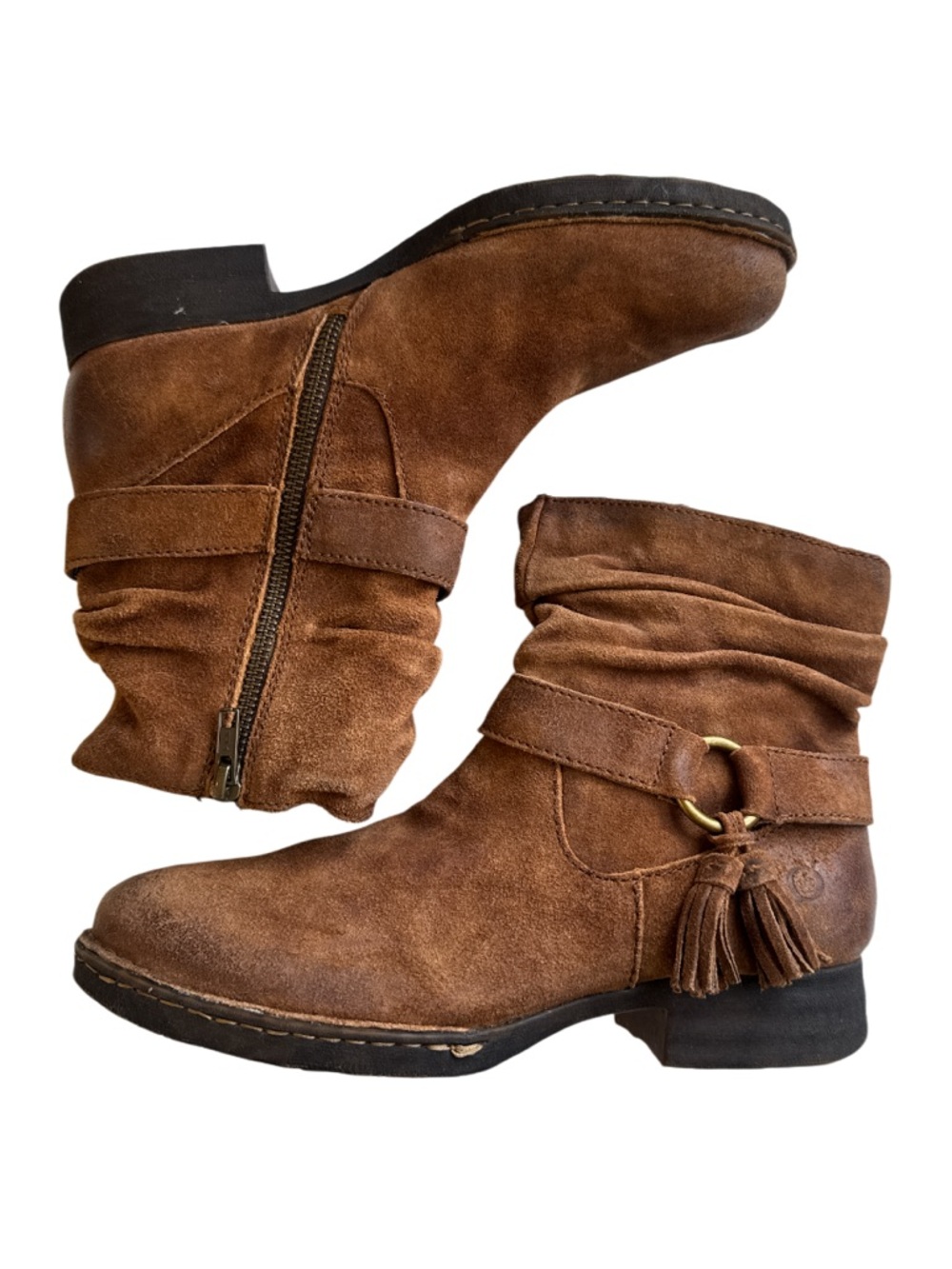Børn Cory slouchy suede ankle booties Brown Size 8.5